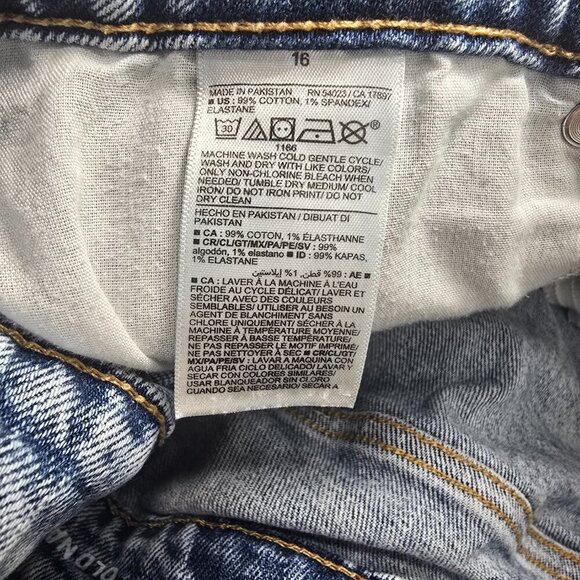 Old Navy OG Straight Acid Wash Cut off Denim Jean High Rise Bermuda Shorts - Picture 6 of 6